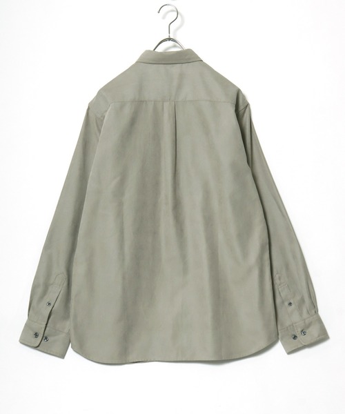 MARUKAWA(マルカワ)の「2026AW Polyester pique fabric ピケ織り 無地 長袖ボタンダウンシャツ(シャツ/ブラウス・メンズ・チャコール/サックスブルー/ベージュ/ブラック・M/L/LL)」の6枚目の写真