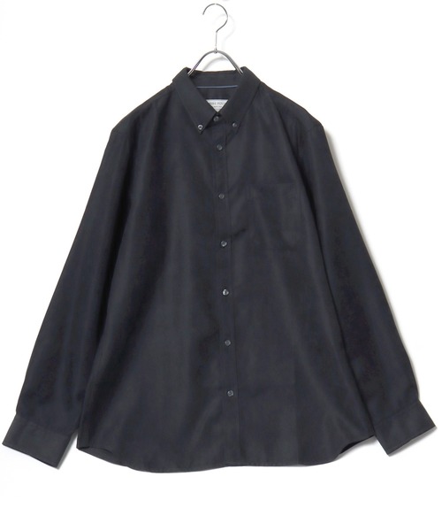 MARUKAWA(マルカワ)の「2026AW Polyester pique fabric ピケ織り 無地 長袖ボタンダウンシャツ(シャツ/ブラウス・メンズ・チャコール/サックスブルー/ベージュ/ブラック・M/L/LL)」の11枚目の写真