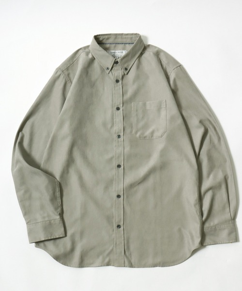 MARUKAWA(マルカワ)の「2026AW Polyester pique fabric ピケ織り 無地 長袖ボタンダウンシャツ(シャツ/ブラウス・メンズ・チャコール/サックスブルー/ベージュ/ブラック・M/L/LL)」の19枚目の写真
