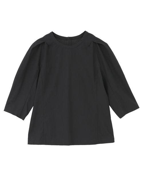 martinique(マルティニーク)の「パフショルダーコンビプルオーバー(Tシャツ/カットソー・レディース・ホワイト/ブラック/ブラウン・FREE)」の2枚目の写真