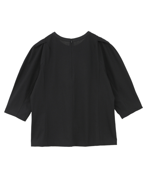 martinique(マルティニーク)の「パフショルダーコンビプルオーバー(Tシャツ/カットソー・レディース・ホワイト/ブラック/ブラウン・FREE)」の4枚目の写真