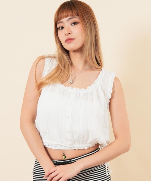 anap mimpi（アナップミンピ）の「ノースリーブクロップドブラウス（シャツ/ブラウス・レディース・ホワイト・F）」の19枚目の写真