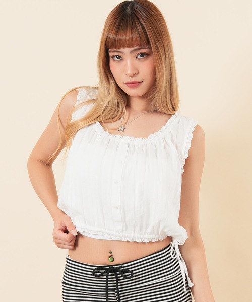 anap mimpi（アナップミンピ）の「ノースリーブクロップドブラウス（シャツ/ブラウス・レディース・ホワイト・F）」の18枚目の写真
