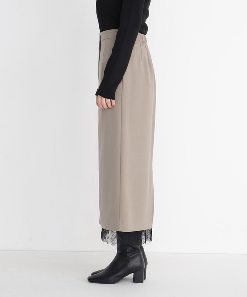 NATURAL BEAUTY BASIC(ナチュラルビューティーベーシック)の「レースヘムナロースカート(スカート・レディース・ベージュ/チャコールグレー・SMALL/MEDIUM)」の10枚目の写真