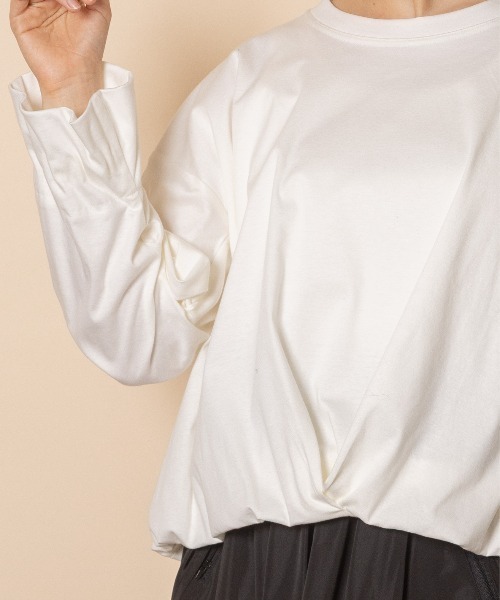 RESPEC(リスペック)の「オーガニックコットン バルーントップス(Tシャツ/カットソー・レディース・オフホワイト/チャコールグレー/オリーブ・MEDIUM)」の8枚目の写真