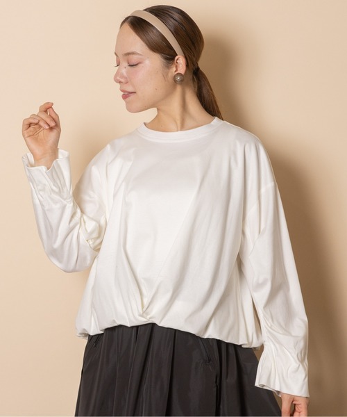 RESPEC(リスペック)の「オーガニックコットン バルーントップス(Tシャツ/カットソー・レディース・オフホワイト/チャコールグレー/オリーブ・MEDIUM)」の6枚目の写真