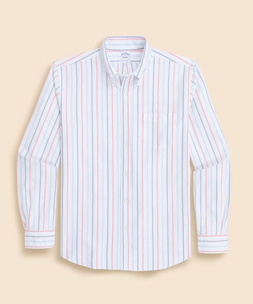 BROOKS BROTHERS(ブルックスブラザーズ)の「オックスフォード シーズナルパターン フライデーシャツ(シャツ/ブラウス・メンズ・ホワイト/ネイビー/ストライプ/ラベンダー/バーガンディー・MEDIUM/X-LARGE/LARGE/SMALL)」の2枚目の写真