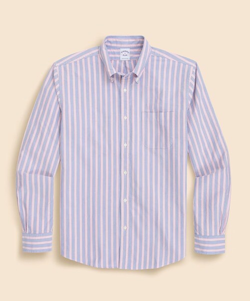 BROOKS BROTHERS(ブルックスブラザーズ)の「オックスフォード シーズナルパターン フライデーシャツ(シャツ/ブラウス・メンズ・ホワイト/ネイビー/ストライプ/ラベンダー/バーガンディー・MEDIUM/X-LARGE/LARGE/SMALL)」の1枚目の写真