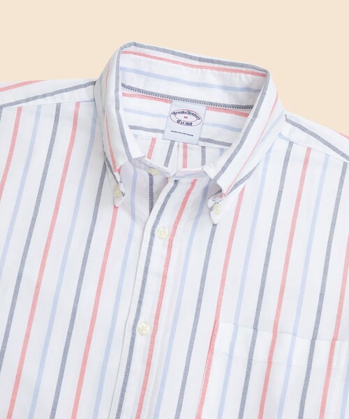 BROOKS BROTHERS(ブルックスブラザーズ)の「オックスフォード シーズナルパターン フライデーシャツ(シャツ/ブラウス・メンズ・ホワイト/ネイビー/ストライプ/ラベンダー/バーガンディー・MEDIUM/X-LARGE/LARGE/SMALL)」の7枚目の写真