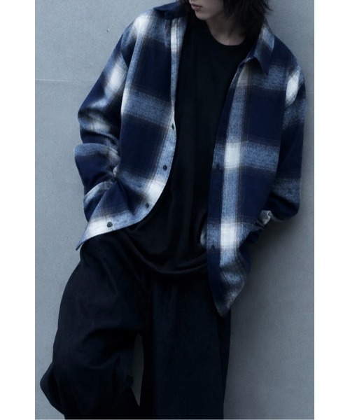 SHAKA WeAR(シャカウェア)の「【SHAKA WeAR/シャカウェア】フランネルオーバーシャツ Plaid Flannel Over shirt(シャツ/ブラウス・メンズ・ネイビー/ブラック系・X-LARGE)」の3枚目の写真