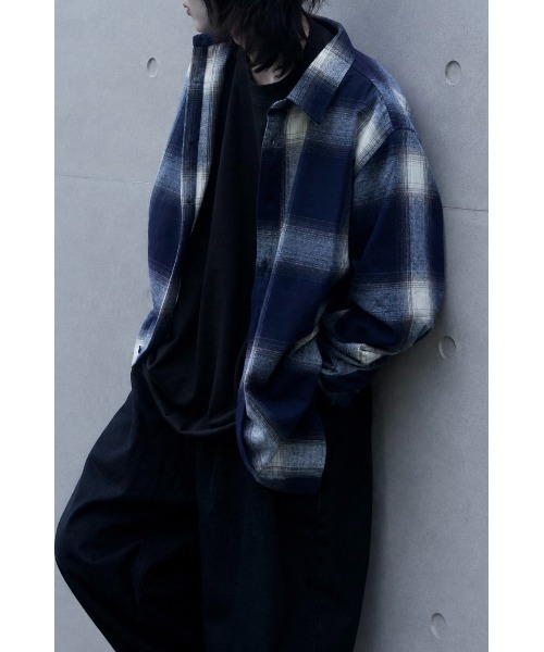 SHAKA WeAR(シャカウェア)の「【SHAKA WeAR/シャカウェア】フランネルオーバーシャツ Plaid Flannel Over shirt(シャツ/ブラウス・メンズ・ネイビー/ブラック系・X-LARGE)」の4枚目の写真