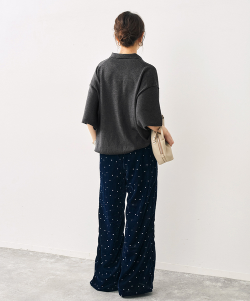 Spick & Span(スピックアンドスパン)の「ハーフスリーブポロシャツニット(ニット/セーター・レディース・ブラウン/チャコールグレー・FREE)」の10枚目の写真