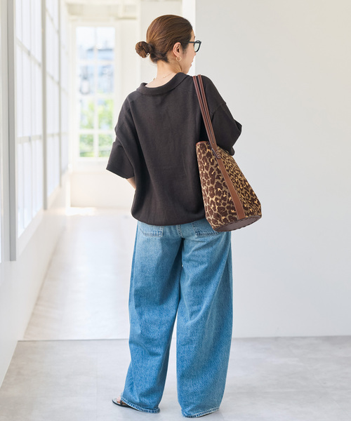 Spick & Span(スピックアンドスパン)の「ハーフスリーブポロシャツニット(ニット/セーター・レディース・ブラウン/チャコールグレー・FREE)」の14枚目の写真