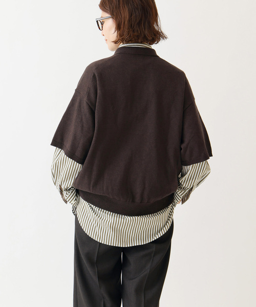 Spick & Span(スピックアンドスパン)の「ハーフスリーブポロシャツニット(ニット/セーター・レディース・ブラウン/チャコールグレー・FREE)」の17枚目の写真