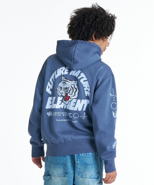 ELEMENT（エレメント）の「ELEMENT メンズ TIGER HOOD パーカー 【2026年秋冬モデル】/エレメントバック袖プリント裏起毛フーディー（パーカー・メンズ・ブラック系その他/ホワイト系その他/ネイビー・X-LARGE/LARGE/MEDIUM）」の3枚目の写真