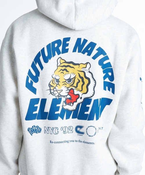 ELEMENT（エレメント）の「ELEMENT メンズ TIGER HOOD パーカー 【2026年秋冬モデル】/エレメントバック袖プリント裏起毛フーディー（パーカー・メンズ・ブラック系その他/ホワイト系その他/ネイビー・X-LARGE/LARGE/MEDIUM）」の20枚目の写真