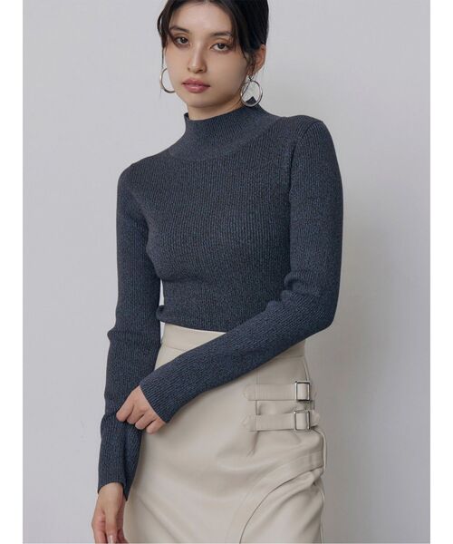 MURUA(ムルーア)の「ベーシックハイネックニット 秋服 冬服(ニット/セーター・レディース・ブラック/その他/ブルー・FREE)」の2枚目の写真