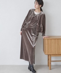 Anclear oui（アンクリアウィ）の「ベロアカーディガン×ワンピースセット（ワンピース）」
