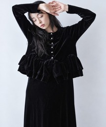 Anclear oui（アンクリアウィ）の「ベロアカーディガン×ワンピースセット（ワンピース）」