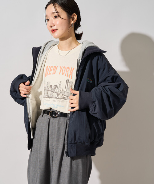FREAK'S STORE(フリークスストア)の「限定展開 FREAK'S STORE OUTDOORS リバーシブル スタンドカラー ブルゾン(その他アウター・レディース・ネイビー/ブラック/チャコールグレー/ベージュ/オリーブ・フリ-)」の7枚目の写真