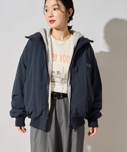 FREAK'S STORE(フリークスストア)の「限定展開 FREAK'S STORE OUTDOORS リバーシブル スタンドカラー ブルゾン(その他アウター・レディース・ネイビー/ブラック/チャコールグレー/ベージュ/オリーブ・フリ-)」の9枚目の写真