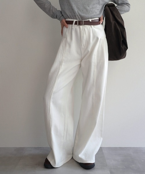 Rashik(ラシク)の「【Rashik】サイドタックワイドデニム(デニムパンツ・レディース・ブルー/ホワイト・S/M)」の15枚目の写真