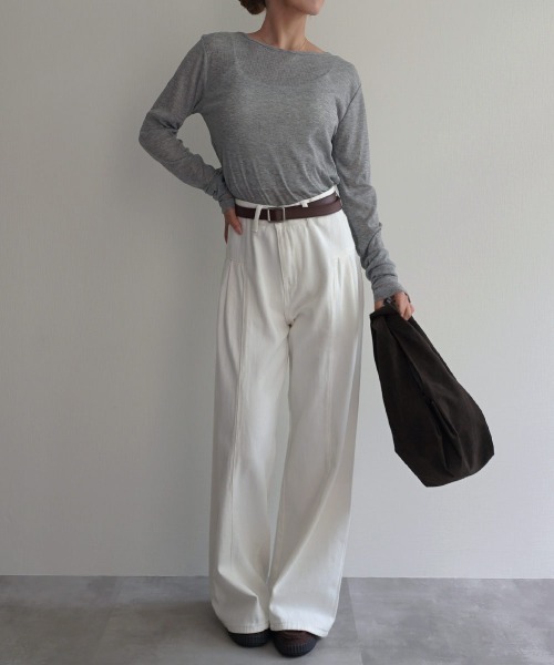Rashik(ラシク)の「【Rashik】サイドタックワイドデニム(デニムパンツ・レディース・ブルー/ホワイト・S/M)」の17枚目の写真