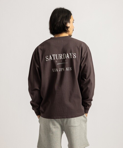 Saturdays NYC(サタデーズ ニューヨークシティ )の「Max Weight Vintage Sport LS T-Shirt(Tシャツ/カットソー・メンズ・ダークブラウン/チャコールグレー/ライトグレー・M/L/S/XL)」の1枚目の写真