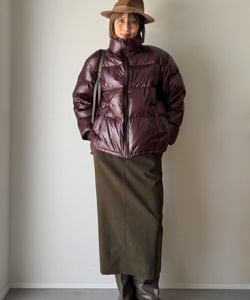 Demi-Luxe BEAMS(デミルクス ビームス)の「【別注】エディター坪田あさみ × WOOLRICH × Demi-Luxe BEAMS / パッカブル コクーン ダウンブルゾン(ブルゾン・レディース・パープル/ダークブラウン・ONE SIZE)」の7枚目の写真