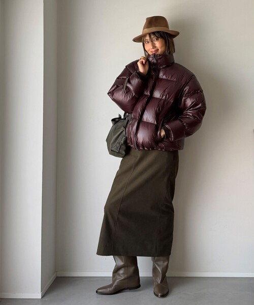 Demi-Luxe BEAMS(デミルクス ビームス)の「【別注】エディター坪田あさみ × WOOLRICH × Demi-Luxe BEAMS / パッカブル コクーン ダウンブルゾン(ブルゾン・レディース・パープル/ダークブラウン・ONE SIZE)」の8枚目の写真