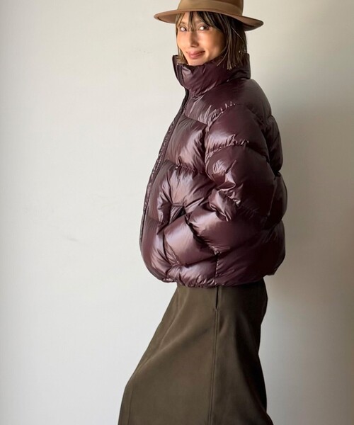 Demi-Luxe BEAMS(デミルクス ビームス)の「【別注】エディター坪田あさみ × WOOLRICH × Demi-Luxe BEAMS / パッカブル コクーン ダウンブルゾン(ブルゾン・レディース・パープル/ダークブラウン・ONE SIZE)」の9枚目の写真