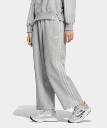 エッセンシャルズ プラス スリーストライプ スペーサーニット ルーズフィット ストレート オープンヘム ジョガーパンツ / アディダス adidas