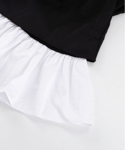 &soiree(アンドソワレ)の「ビックカラー配色フレアミニワンピース(ワンピース・レディース・ブラック・SMALL/LARGE/MEDIUM)」の4枚目の写真