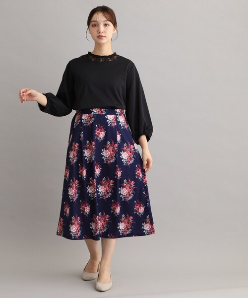 LAURA ASHLEY(ローラアシュレイ)の「フリルレース衿バルーンスリーブカットソー(Tシャツ/カットソー・レディース・アイボリー/ボルドー/ブラック・38)」の18枚目の写真