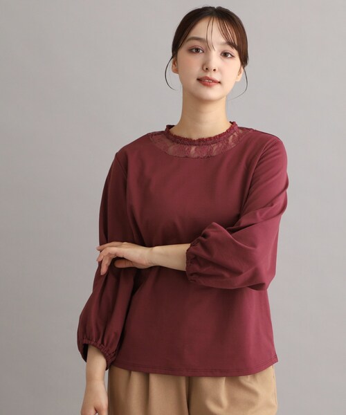 LAURA ASHLEY(ローラアシュレイ)の「フリルレース衿バルーンスリーブカットソー(Tシャツ/カットソー・レディース・アイボリー/ボルドー/ブラック・38)」の15枚目の写真