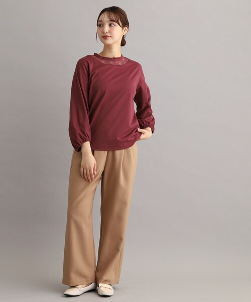 LAURA ASHLEY(ローラアシュレイ)の「フリルレース衿バルーンスリーブカットソー(Tシャツ/カットソー・レディース・アイボリー/ボルドー/ブラック・38)」の14枚目の写真