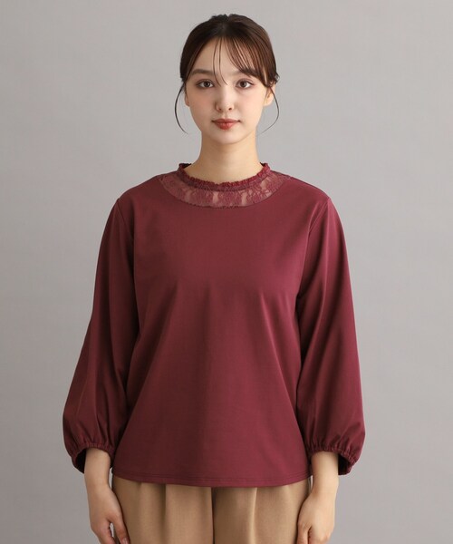 LAURA ASHLEY(ローラアシュレイ)の「フリルレース衿バルーンスリーブカットソー(Tシャツ/カットソー・レディース・アイボリー/ボルドー/ブラック・38)」の11枚目の写真