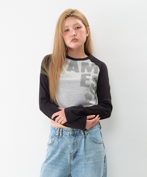 AMESWORLDWIDE(アメスワールドワイド)の「ボールドタイポ ラウンドヘム 長袖Tシャツ グレー(Tシャツ/カットソー・レディース・その他・FREE)」の6枚目の写真