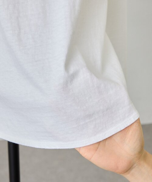 BEARDSLEY(ビアズリー)の「ムラ糸コットンTシャツ(Tシャツ/カットソー・レディース・ホワイト/ブラック・FREE)」の22枚目の写真