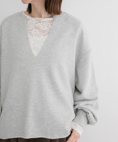ITEMS URBANRESEARCH(アイテムズ アーバンリサーチ)の「キーネックスウェット(スウェット・レディース・ホワイト系その他/ブラウン/ピンク・FREE)」の4枚目の写真