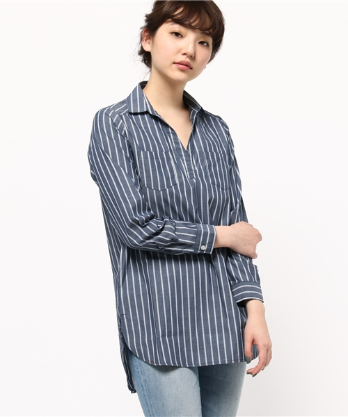 titivate（ティティベイト）の「ｽｷｯﾊﾟｰﾛﾝｸﾞｼｬﾂ（シャツ/ブラウス・レディース・ブルー系その他/オフホワイト/ホワイト系その他・M）」の14枚目の写真