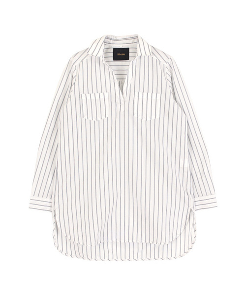 titivate（ティティベイト）の「ｽｷｯﾊﾟｰﾛﾝｸﾞｼｬﾂ（シャツ/ブラウス・レディース・ブルー系その他/オフホワイト/ホワイト系その他・M）」の11枚目の写真