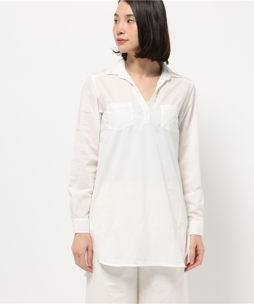 titivate（ティティベイト）の「ｽｷｯﾊﾟｰﾛﾝｸﾞｼｬﾂ（シャツ/ブラウス・レディース・ブルー系その他/オフホワイト/ホワイト系その他・M）」の15枚目の写真