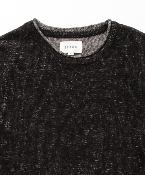 BEAMS（ビームス）の「BEAMS / フランダースリネン ショートスリーブ（ニット/セーター・メンズ・ネイビー/ベージュ/ブラック・LARGE/MEDIUM/SMALL）」の4枚目の写真