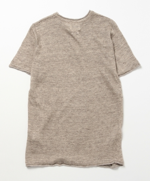 BEAMS（ビームス）の「BEAMS / フランダースリネン ショートスリーブ（ニット/セーター・メンズ・ネイビー/ベージュ/ブラック・LARGE/MEDIUM/SMALL）」の6枚目の写真