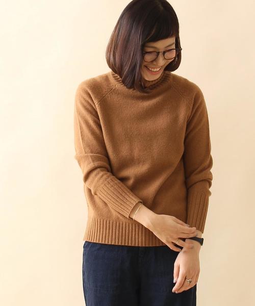 coen（コーエン）の「ラムナイロンタートルネックニット（ニット/セーター・レディース・グレー/キャメル・LARGE/MEDIUM）」の5枚目の写真