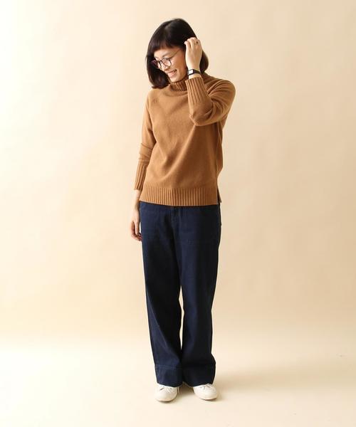 coen（コーエン）の「ラムナイロンタートルネックニット（ニット/セーター・レディース・グレー/キャメル・LARGE/MEDIUM）」の6枚目の写真