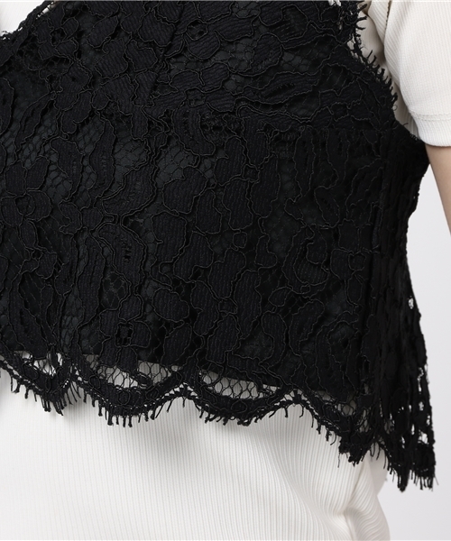 Heather（ヘザー）の「レース*ビスチェキャミ 746404（キャミソール・レディース・ブラック/アイボリー/ライトピンク・FREE）」の8枚目の写真