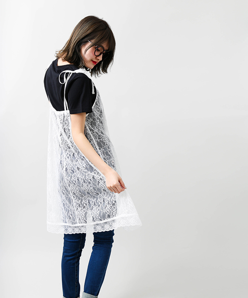 WEGO（ウィゴー）の「WEGO/【2点セット】Tシャツ付きキャミワンピース（ワンピース・レディース・ブラック/その他2/その他1/ブラック系その他/オフホワイト/その他3・FREE）」の17枚目の写真