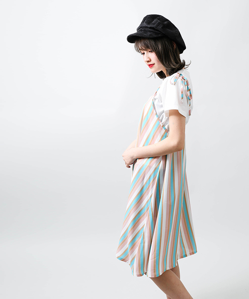 WEGO（ウィゴー）の「WEGO/【2点セット】Tシャツ付きキャミワンピース（ワンピース・レディース・ブラック/その他2/その他1/ブラック系その他/オフホワイト/その他3・FREE）」の21枚目の写真